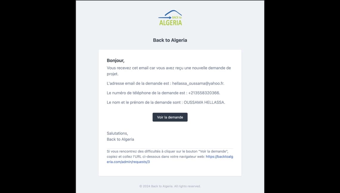 Back to Algeria screen