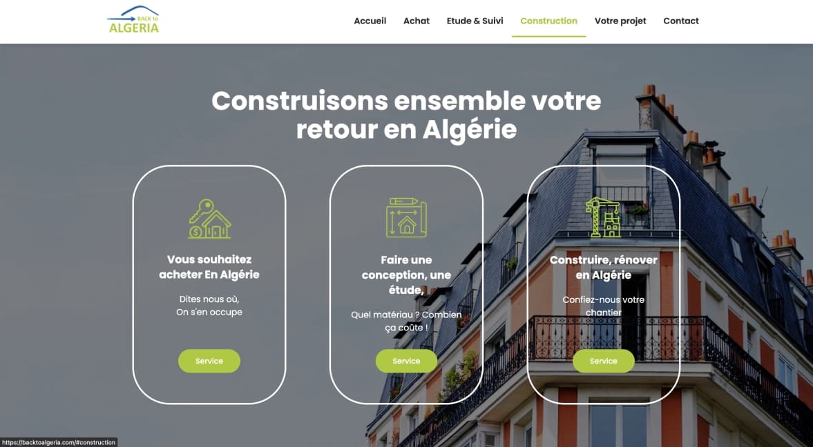 Back to Algeria screen