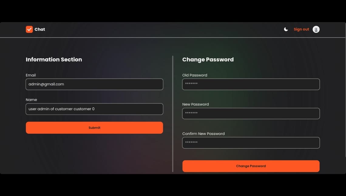 Chat SaaS screen