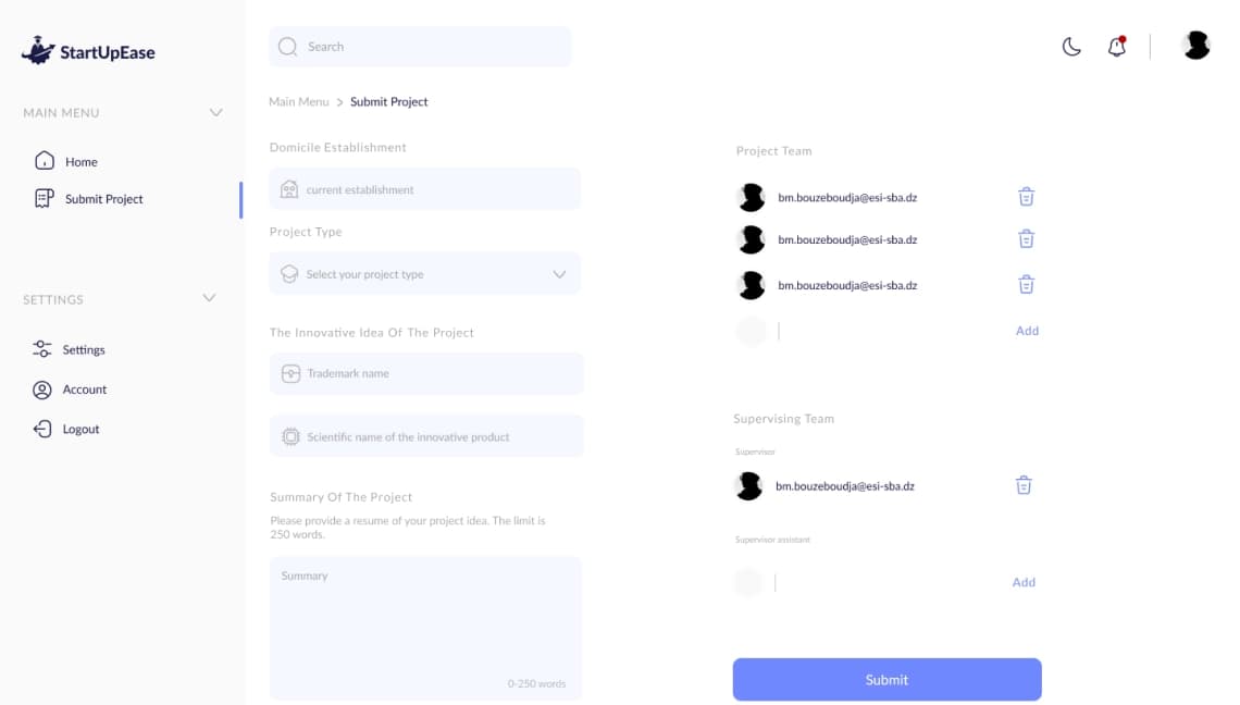 StartEase screen