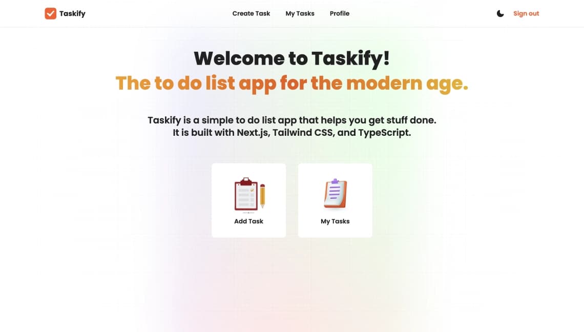 Taskify screen